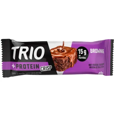 Barra de Proteína Trio Protein Crisp Brownie com 15g de Proteína 40g