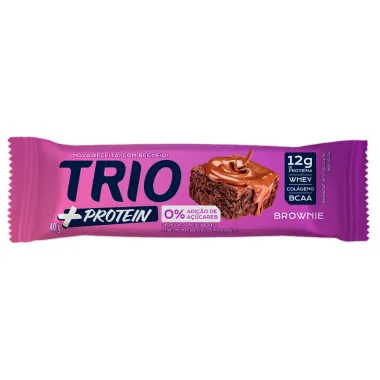 Barra de Proteína Trio Protein Crisp Brownie com 15g de Proteína 40g