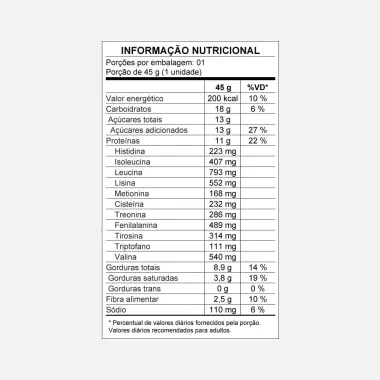 Barra de Prote&iacute;na BiO2 Protein 11g de Prote&iacute;na Vegetal Baunilha Vegana com 45g