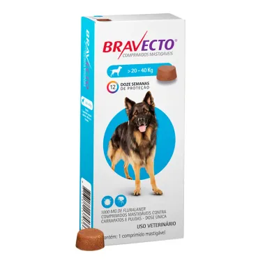 Bravecto para Cães entre entre 20 e 40kg com 1 Comprimido Mastigável