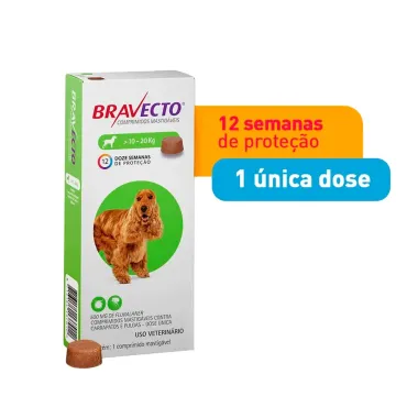 Bravecto para Cães entre 10 e 20kg com 1 Comprimido Mastigável