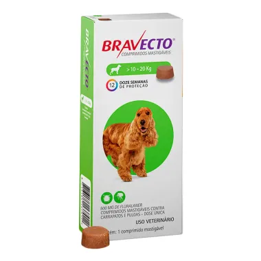 Bravecto para Cães entre 10 e 20kg com 1 Comprimido Mastigável