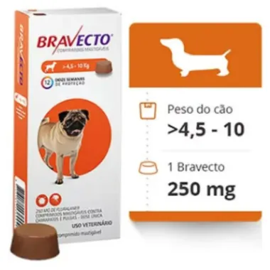 Bravecto para Cães entre 4,5 e 10kg com 1 Comprimido Mastigável