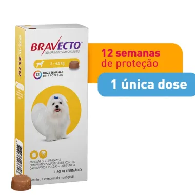 Bravecto para Cães entre 2 e 4,5kg com 1 Comprimido Mastigável