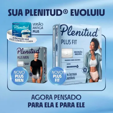 Roupa &Iacute;ntima Plenitud Plus Unissex Tamanho G/XG 16 Unidades Descart&aacute;veis