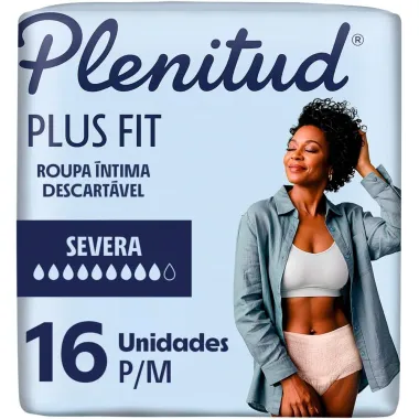 Roupa &Iacute;ntima Plenitud Plus Unissex Tamanho P/M 16 Unidades Descart&aacute;veis