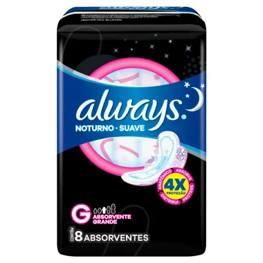 Absorvente Always Noturno Suave Tamanho G Abas 8 Unidades-1