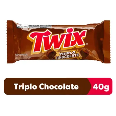 Chocolate Twix Triplo Chocolate com 40g Edição Limitada