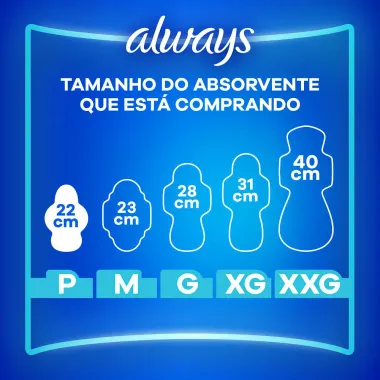 Absorvente Always Seca Tamanho P com Abas 32 Unidades