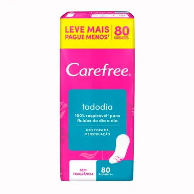 Protetor Diário Carefree Todo Dia Sem Perfume 80 Unidades Leve Mais Por Menos