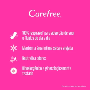 Protetor Diário Carefree Todo Dia Sem Perfume 80 Unidades Leve Mais Por Menos