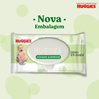 Len&ccedil;os Huggies Higiene Superior Limpam 2x Mais 4 x 48 Unidades