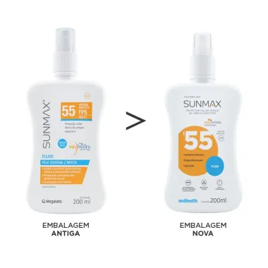 Protetor Solar Sunmax Fluid Pele Oleosa e Mista FPS 55 Spray com 200ml