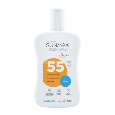 Protetor Solar Sunmax Fluid Pele Oleosa e Mista FPS 55 Loção Fluida com 120ml