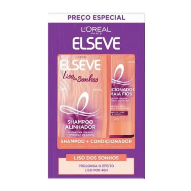 Shampoo + Condicionador Elseve Liso dos Sonhos 375ml+170ml Preço Especial