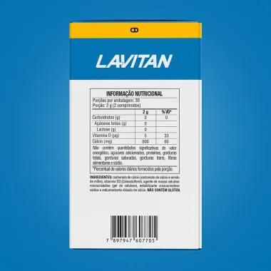 Lavitan C&aacute;lcio + D com 60 Comprimidos