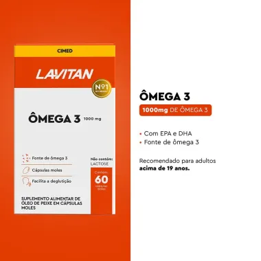 Lavitan Ômega 3 1000mg com 60 Cápsulas