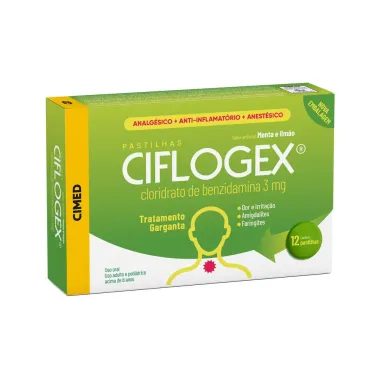Ciflogex Pastilhas Sabor Menta Limão com 12 Unidades