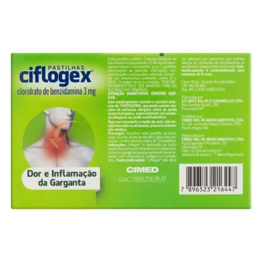 Ciflogex Pastilhas Sabor Menta Limão com 12 Unidades
