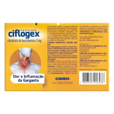 Ciflogex Pastilhas Sabor Mel Limão com 12 Unidades