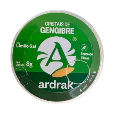 Ardrak Cristais de Gengibre Sabor Limão Sal 8g
