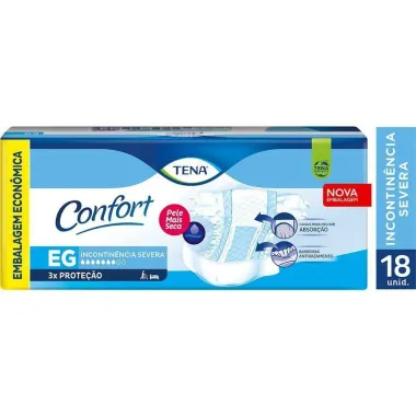 Fralda Geriátrica Tena Confort Tamanho EG 18 Unidades