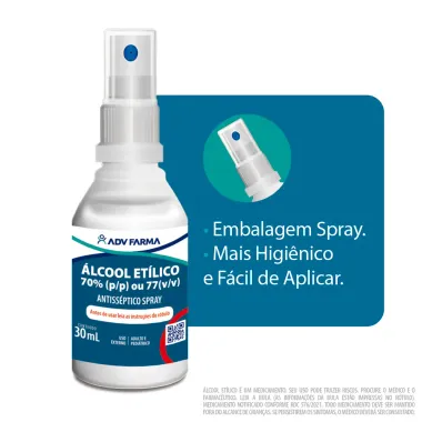 Álcool Etílico 70% ADV Farma Antisséptico Spray 30ml