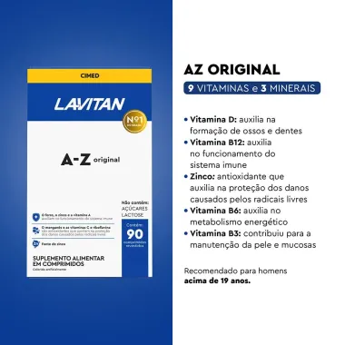 Lavitan AZ Suplemento Alimenta Original com 90 Comprimidos