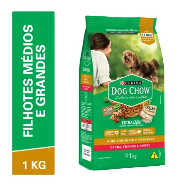 Ra&ccedil;&atilde;o Dog Chow C&atilde;es Adultos M&eacute;dios e Grandes Sabor Frango e Arroz 3kg