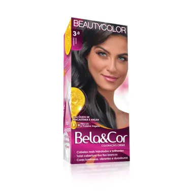 Tintura Creme Bela&Cor Castanho Escuro 3.0 Kit