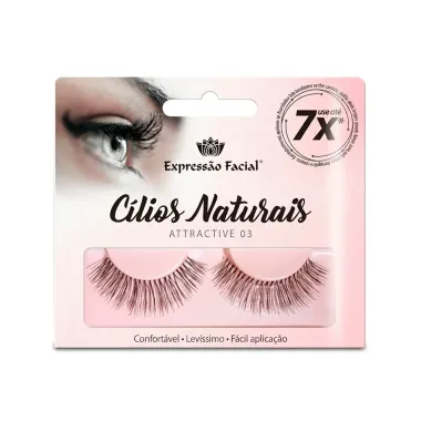 C&iacute;lios Posti&ccedil;os Naturais Express&atilde;o Facial Attractive 03 1 Par