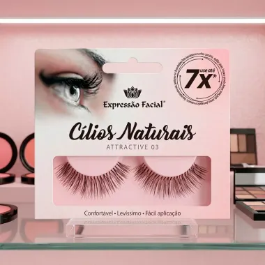 C&iacute;lios Posti&ccedil;os Naturais Express&atilde;o Facial Attractive 03 1 Par