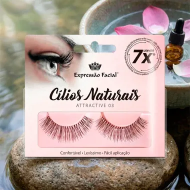 C&iacute;lios Posti&ccedil;os Naturais Express&atilde;o Facial Attractive 03 1 Par