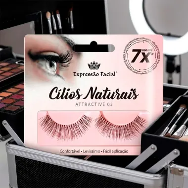 C&iacute;lios Posti&ccedil;os Naturais Express&atilde;o Facial Attractive 03 1 Par