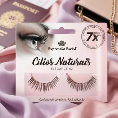C&iacute;lios Posti&ccedil;os Naturais Express&atilde;o Facial Elegance 02 1 Par