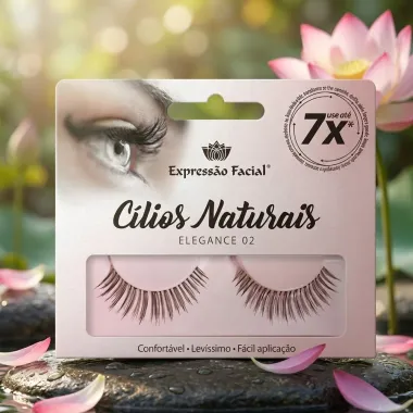 C&iacute;lios Posti&ccedil;os Naturais Express&atilde;o Facial Elegance 02 1 Par