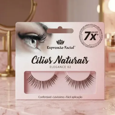 C&iacute;lios Posti&ccedil;os Naturais Express&atilde;o Facial Elegance 02 1 Par