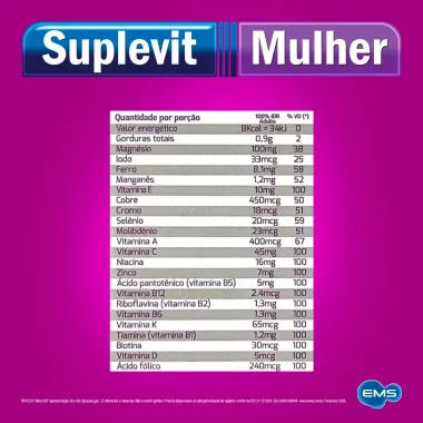 Suplevit Mulher com 60 C&aacute;psulas
