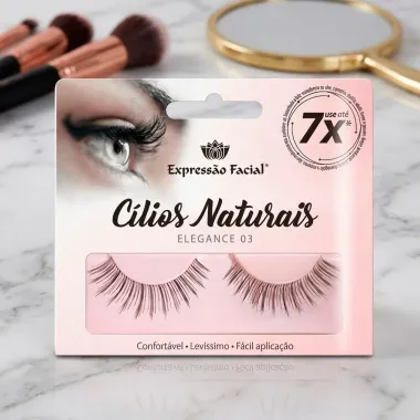 C&iacute;lios Posti&ccedil;os Naturais Express&atilde;o Facial Elegance 03 1 Par