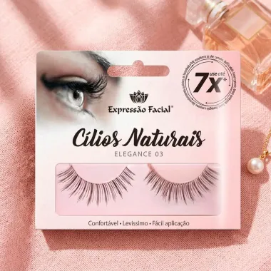C&iacute;lios Posti&ccedil;os Naturais Express&atilde;o Facial Elegance 03 1 Par