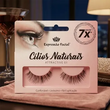 C&iacute;lios Posti&ccedil;os Naturais Express&atilde;o Facial Attractive 01 1 Par