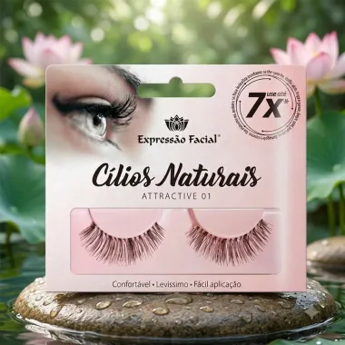 C&iacute;lios Posti&ccedil;os Naturais Express&atilde;o Facial Attractive 01 1 Par