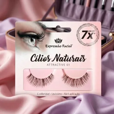 C&iacute;lios Posti&ccedil;os Naturais Express&atilde;o Facial Attractive 01 1 Par