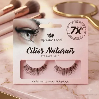 C&iacute;lios Posti&ccedil;os Naturais Express&atilde;o Facial Attractive 01 1 Par