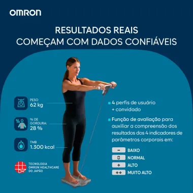 Balan&ccedil;a Digital Omron Controle Corporal (Corpo Inteiro) HBF 514-C Capacidade 150kg