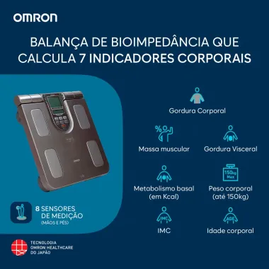 Balan&ccedil;a Digital Omron Controle Corporal (Corpo Inteiro) HBF 514-C Capacidade 150kg