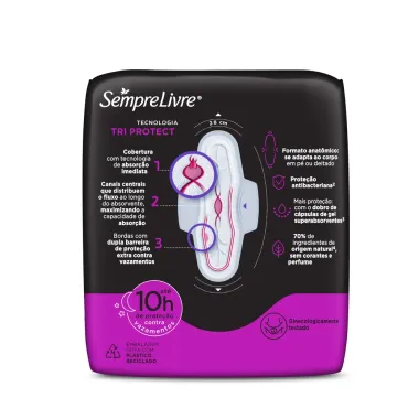 Absorvente Externo Sempre Livre Conforto Noturno Seca 8 Unidades