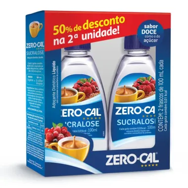 Kit Adoçante Líquido Zero Cal Sucralose 2 unidades 100ml cada