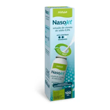 Nasojet Solução Cloreto de Sódio 0,9% Nasal Spray Jato Contínuo Moderado100ml