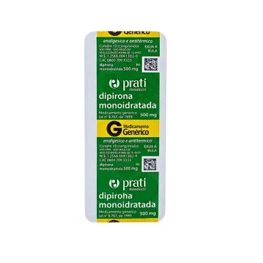 Dipirona Sódica 500mg Prati Genérico Envelope com 10 Comprimidos
